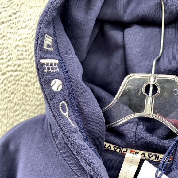Fila Men's Sweatshirt Hoodie Blue Medium Pullover Tenniscore SAMPLE Sweater NEW - Picture 8 of 16